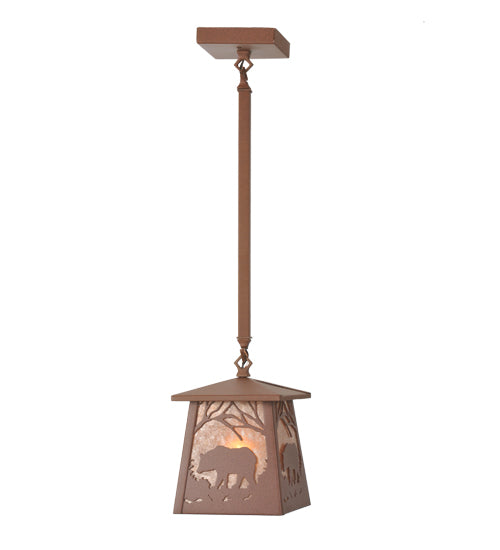 Meyda Tiffany Lighting 98769 Bear At Dawn One Light Mini Pendant Outdoor Bronze / Dark