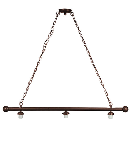 Meyda Tiffany Lighting 98793 Island Hardware Three Light Island Pendant Utility Light Bronze / Dark