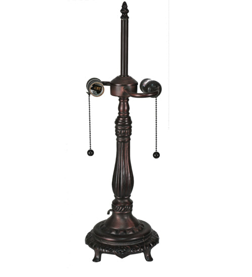 Meyda Tiffany Lighting 98881 Footed Base Two Light Table Base Hardware Utility Light Bronze / Dark