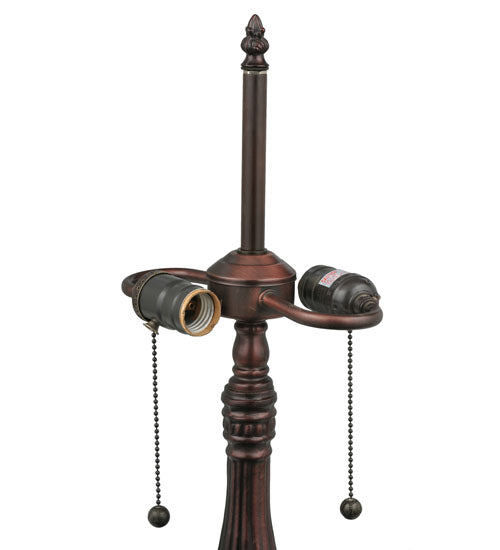 Meyda Tiffany Lighting 98881 Footed Base Two Light Table Base Hardware Utility Light Bronze / Dark