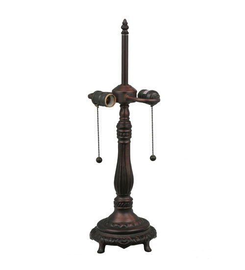 Meyda Tiffany Lighting 98881 Footed Base Two Light Table Base Hardware Utility Light Bronze / Dark