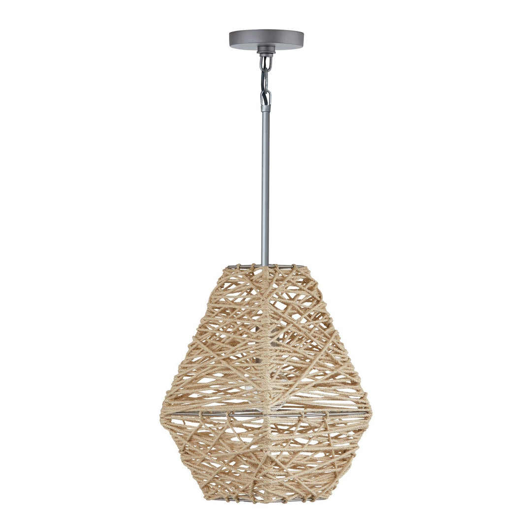 Capital Finley 335213NY Pendant Light - Natural Jute and Grey