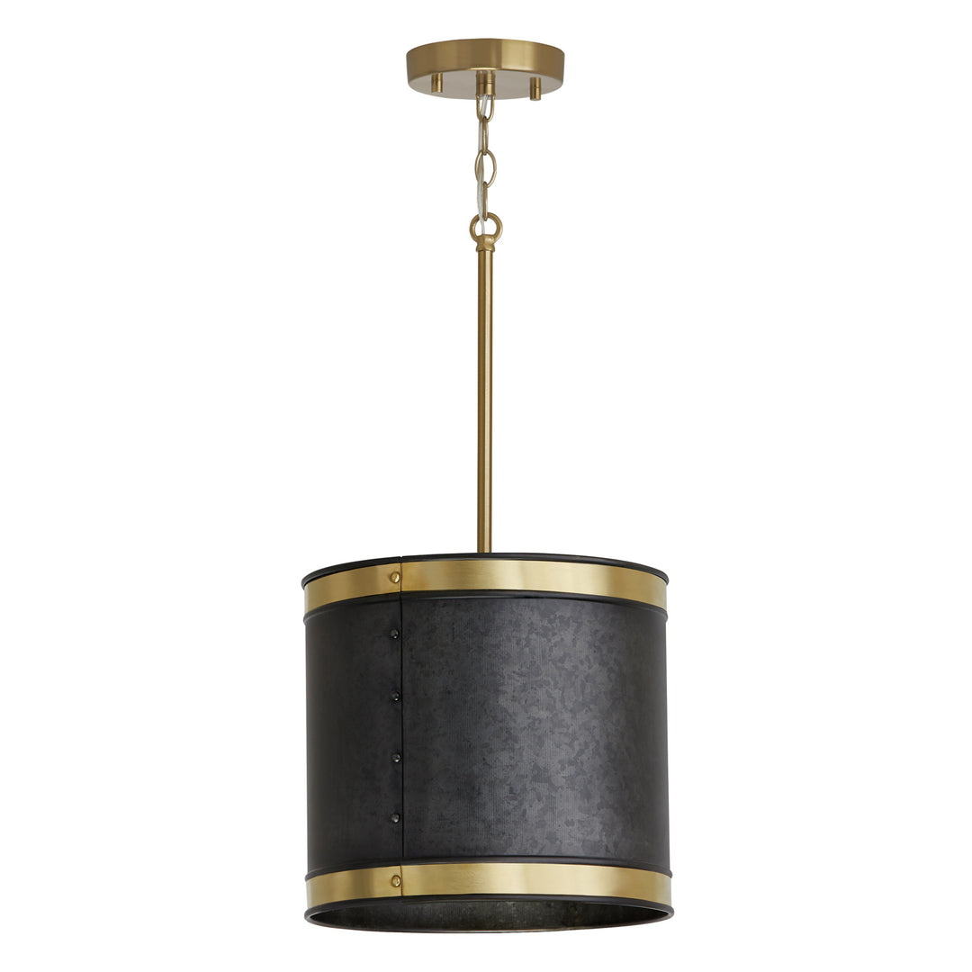 Capital Barrow 335611GB Pendant Light - Galvanized Black and True Brass