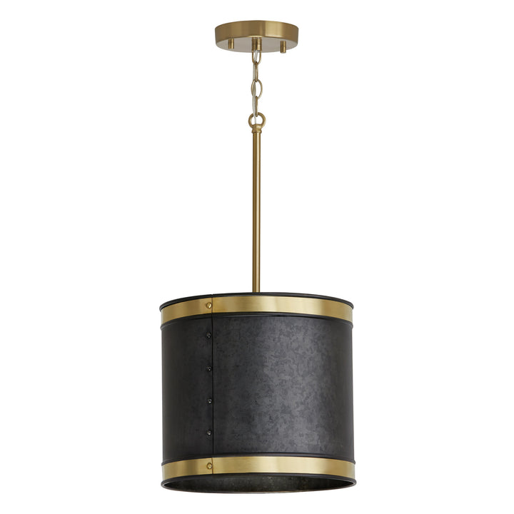 Capital Barrow 335611GB Pendant Light - Galvanized Black and True Brass