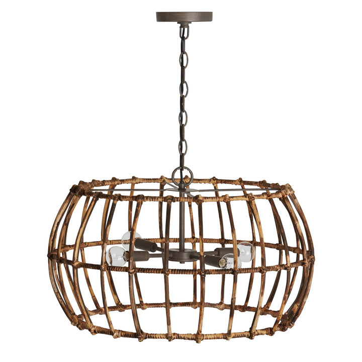 Capital Sanibel 335742BY Pendant Light - Blazed Rattan and Nordic Grey