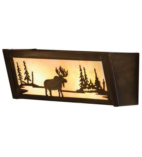 Meyda Tiffany Moose At Lake 98902 Bath Vanity Light 16 in. wide - Antique Copper