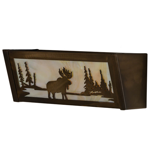 Meyda Tiffany Moose At Lake 98902 Bath Vanity Light 16 in. wide - Antique Copper