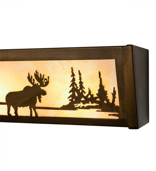 Meyda Tiffany Moose At Lake 98902 Bath Vanity Light 16 in. wide - Antique Copper