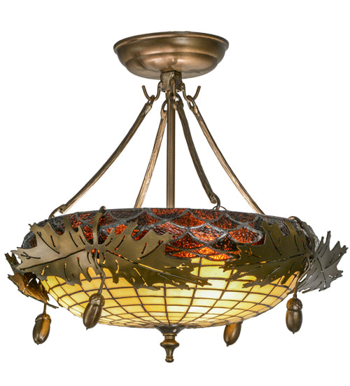 Meyda Tiffany Greenbriar Oak 98965 Ceiling Light - Antique Copper