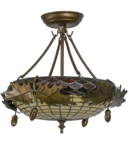 Meyda Tiffany Greenbriar Oak 98965 Ceiling Light - Antique Copper