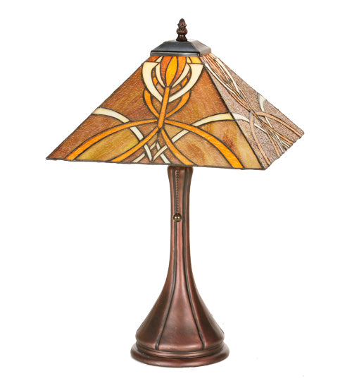 Meyda Tiffany Lighting 99033 Glasgow Bungalow One Light Table Base Lamp Bronze / Dark