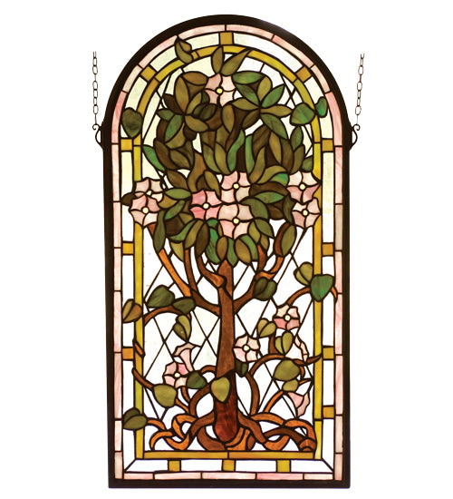 Meyda Tiffany Lighting 99049 Arched Tree Of Life Window Mirror Bronze / Dark