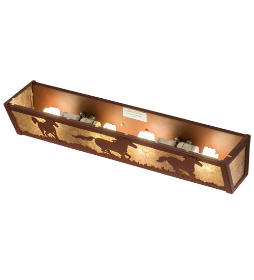 Meyda Tiffany Running Horses 99070 Bath Vanity Light 24 in. wide - Rust