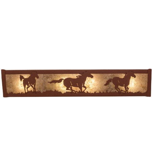 Meyda Tiffany Running Horses 99070 Bath Vanity Light 24 in. wide - Rust