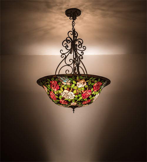 Meyda Tiffany Tiffany Rosebush 99163 Pendant Light - Hand Wrought Iron