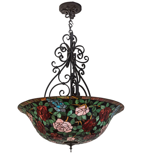 Meyda Tiffany Tiffany Rosebush 99163 Pendant Light - Hand Wrought Iron