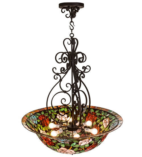 Meyda Tiffany Tiffany Rosebush 99163 Pendant Light - Hand Wrought Iron