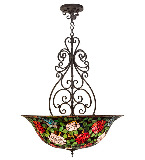 Meyda Tiffany Tiffany Rosebush 99163 Pendant Light - Hand Wrought Iron