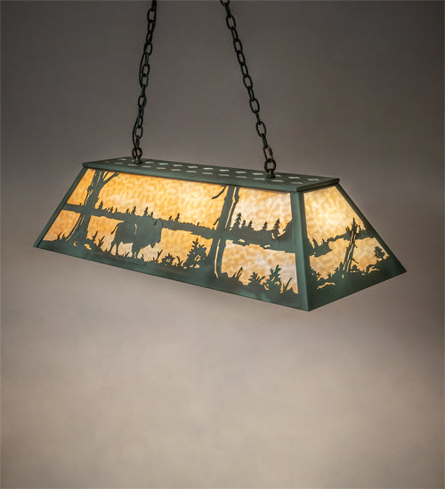 Meyda Tiffany Buffalo At Lake 99239 Pendant Light - Antique Copper, Verdigris