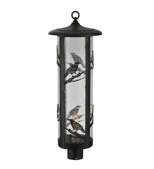 Meyda Tiffany Lighting 99382 Fulton One Light Post Mount Outdoor Black