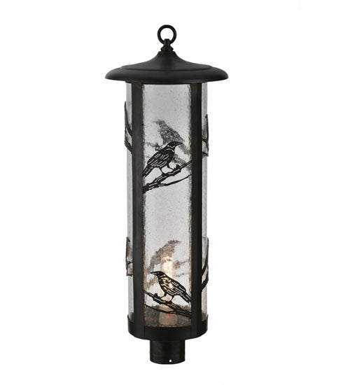 Meyda Tiffany Lighting 99382 Fulton One Light Post Mount Outdoor Black