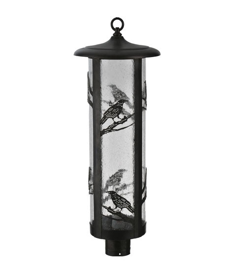 Meyda Tiffany Lighting 99382 Fulton One Light Post Mount Outdoor Black