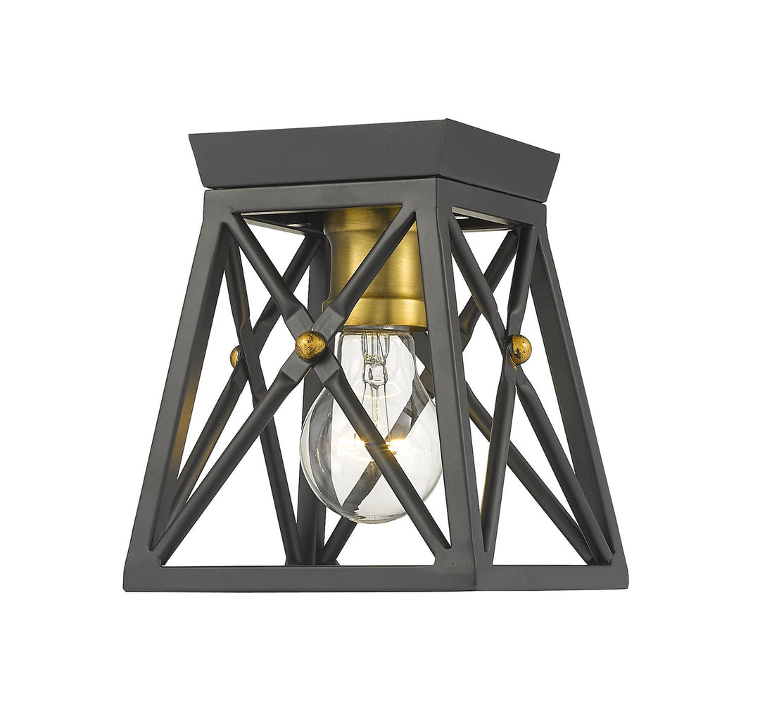 Z-Lite Trestle 447F1-MB-OBR Ceiling Light - Matte Black / Olde Brass