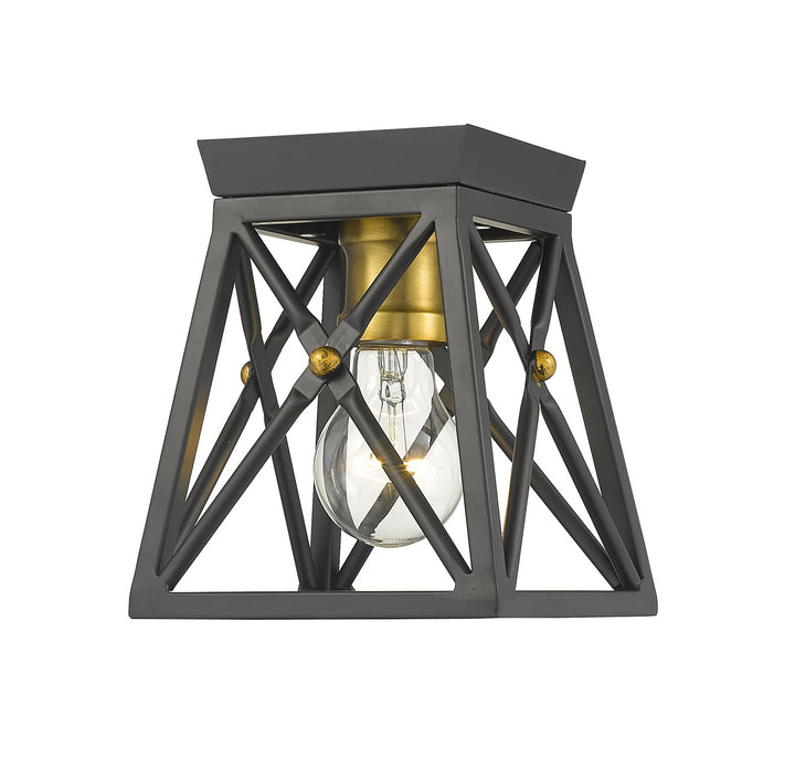 Z-Lite Trestle 447F1-MB-OBR Ceiling Light - Matte Black / Olde Brass