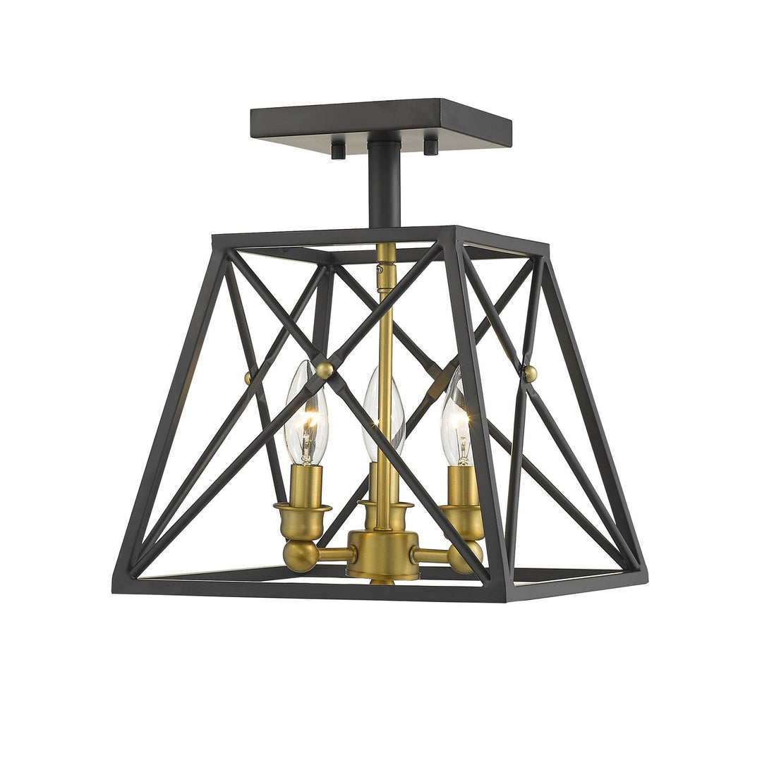 Z-Lite Trestle 447SF-MB-OBR Ceiling Light - Matte Black / Olde Brass