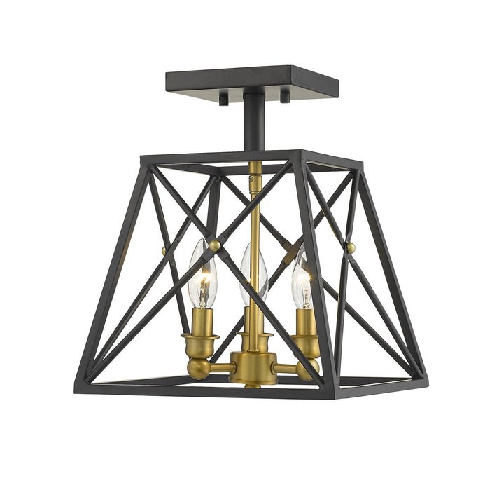 Z-Lite Trestle 447SF-MB-OBR Ceiling Light - Matte Black / Olde Brass