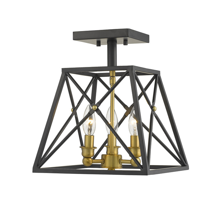 Z-Lite Trestle 447SF-MB-OBR Ceiling Light - Matte Black / Olde Brass