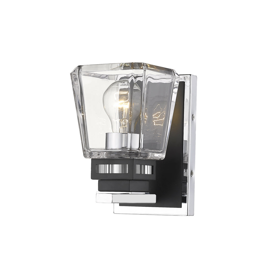 Z-Lite Jackson 474-1S-CH-MB Wall Sconce Light - Chrome / Matte Black