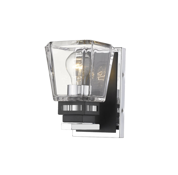 Z-Lite Jackson 474-1S-CH-MB Wall Sconce Light - Chrome / Matte Black