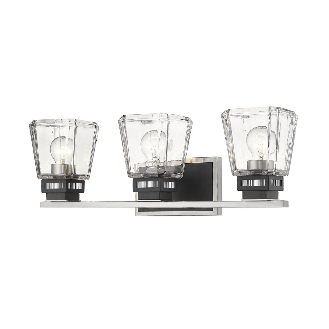 Z-Lite Jackson 474-3V-BN-MB Bath Vanity Light 24 in. wide - Brushed Nickel / Matte Black