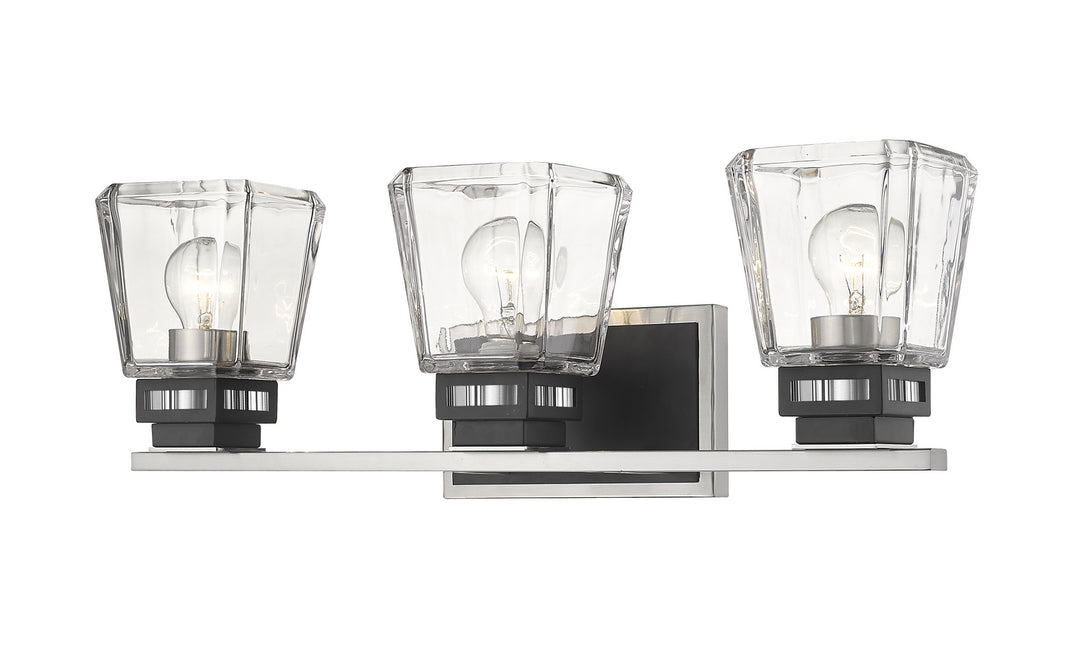 Z-Lite Jackson 474-3V-BN-MB Bath Vanity Light 24 in. wide - Brushed Nickel / Matte Black