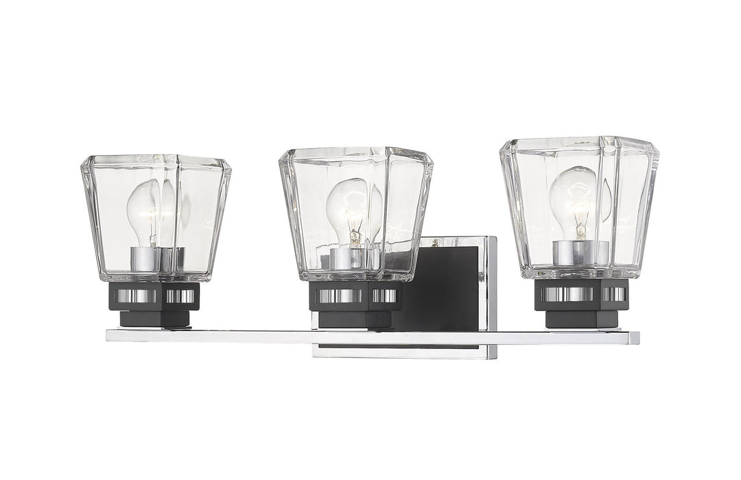 Z-Lite Jackson 474-3V-CH-MB Bath Vanity Light 24 in. wide - Chrome / Matte Black