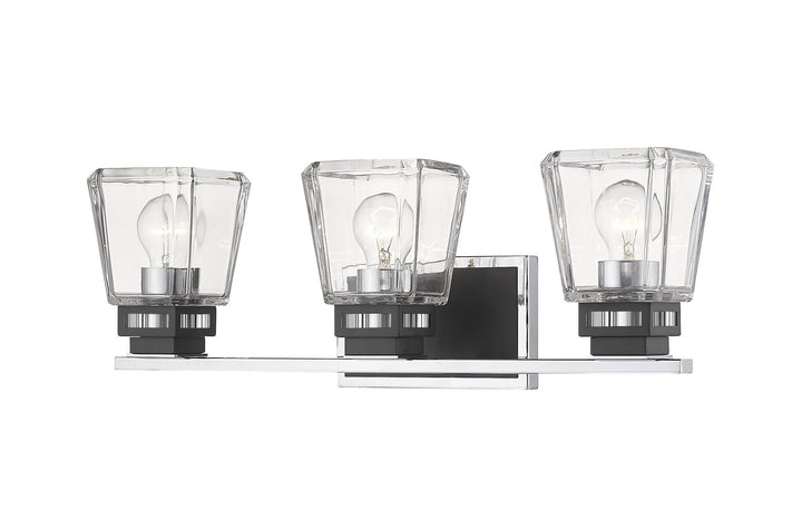 Z-Lite Jackson 474-3V-CH-MB Bath Vanity Light 24 in. wide - Chrome / Matte Black