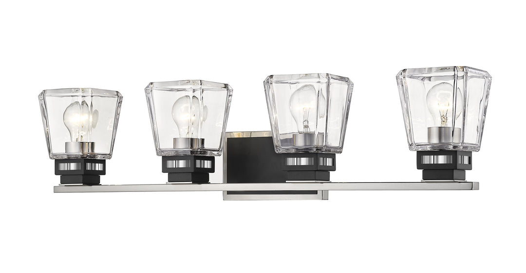Z-Lite Jackson 474-4V-BN-MB Bath Vanity Light 33 in. wide - Brushed Nickel / Matte Black
