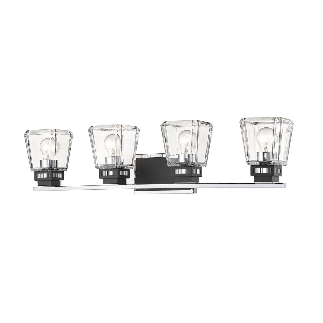 Z-Lite Jackson 474-4V-CH-MB Bath Vanity Light 33 in. wide - Chrome / Matte Black