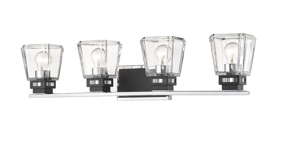 Z-Lite Jackson 474-4V-CH-MB Bath Vanity Light 33 in. wide - Chrome / Matte Black