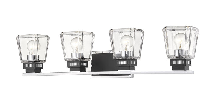 Z-Lite Jackson 474-4V-CH-MB Bath Vanity Light 33 in. wide - Chrome / Matte Black