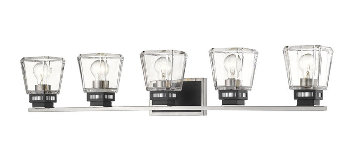 Z-Lite Jackson 474-5V-BN-MB Bath Vanity Light 43 in. wide - Brushed Nickel / Matte Black