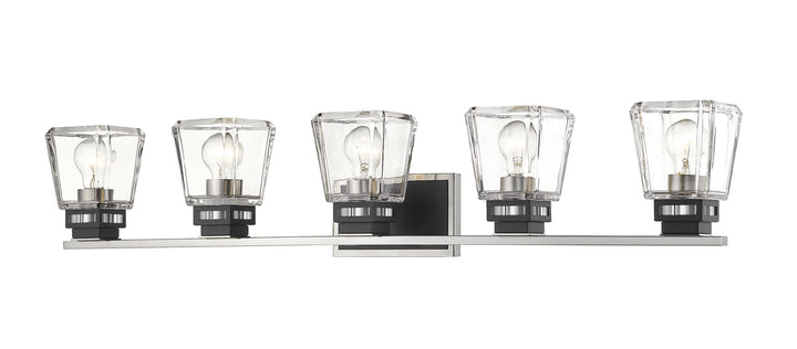 Z-Lite Jackson 474-5V-BN-MB Bath Vanity Light 43 in. wide - Brushed Nickel / Matte Black