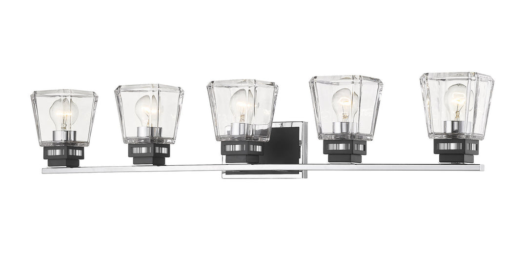 Z-Lite Jackson 474-5V-CH-MB Bath Vanity Light 43 in. wide - Chrome / Matte Black