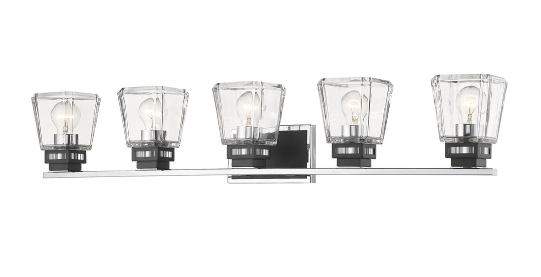Z-Lite Jackson 474-5V-CH-MB Bath Vanity Light 43 in. wide - Chrome / Matte Black