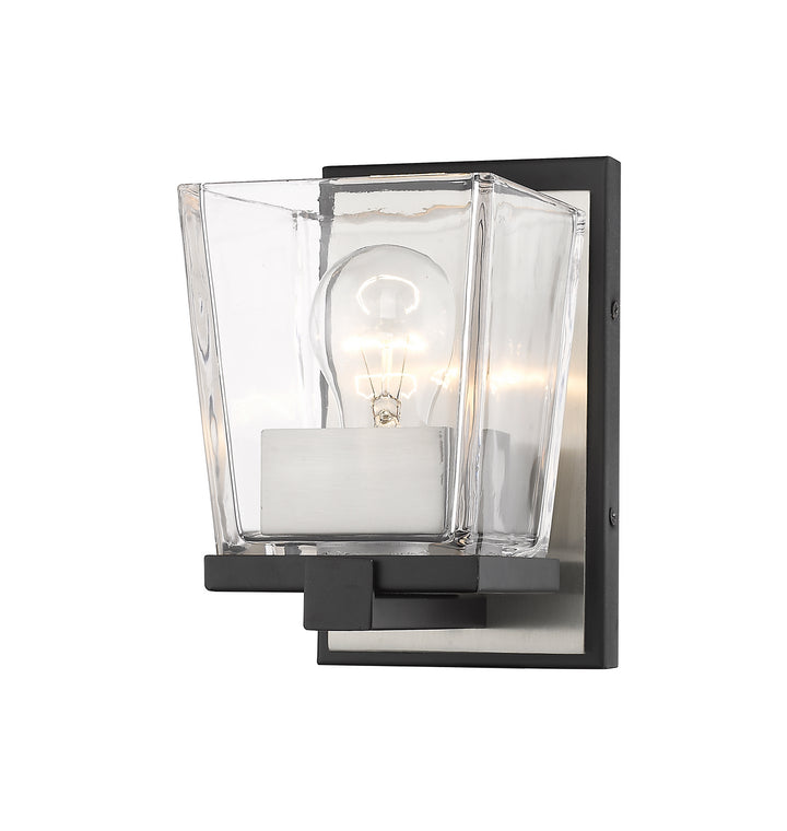 Z-Lite Bleeker Street 475-1S-MB-BN Wall Sconce Light - Matte Black / Brushed Nickel