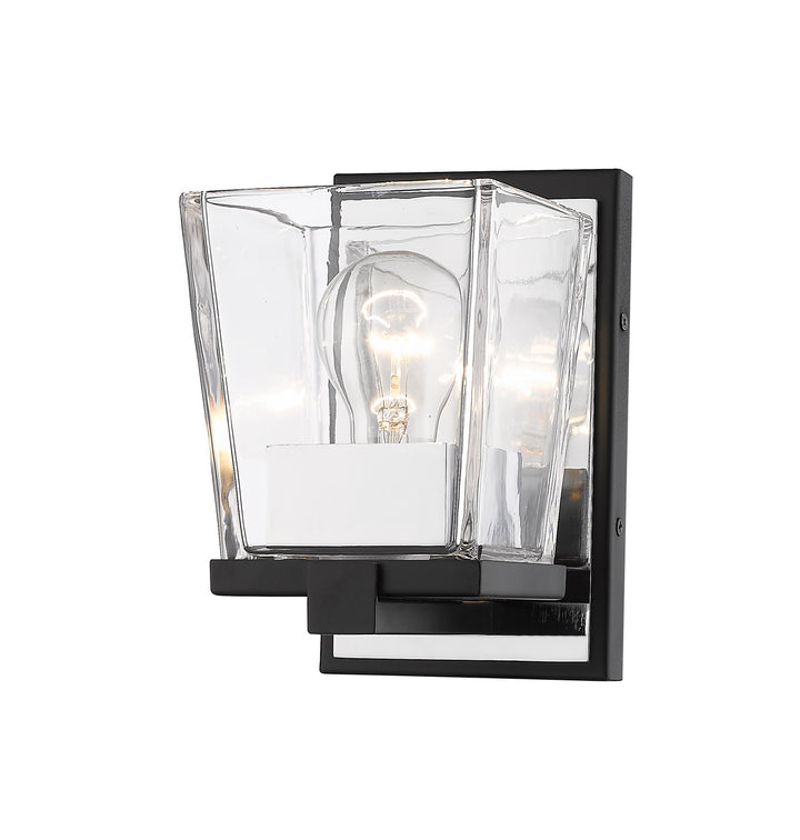 Z-Lite Bleeker Street 475-1S-MB-CH Wall Sconce Light - Matte Black / Chrome
