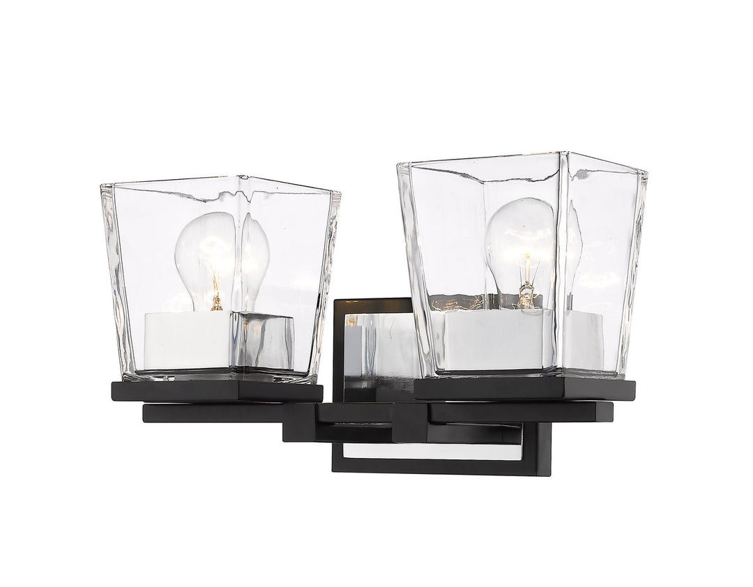 Z-Lite Bleeker Street 475-2V-MB-CH Bath Vanity Light 14 in. wide - Matte Black / Chrome