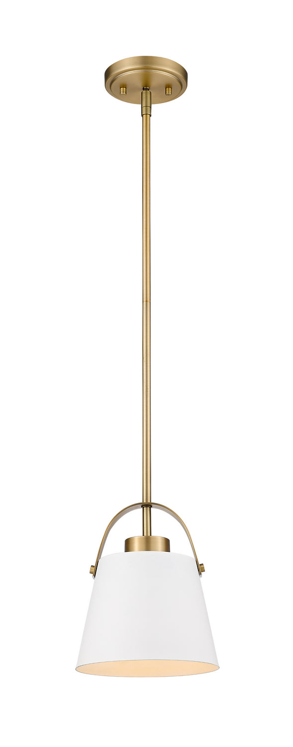 Z-Lite Z-Studio 726MP-MW+HBR Pendant Light - Matte White / Heritage Brass