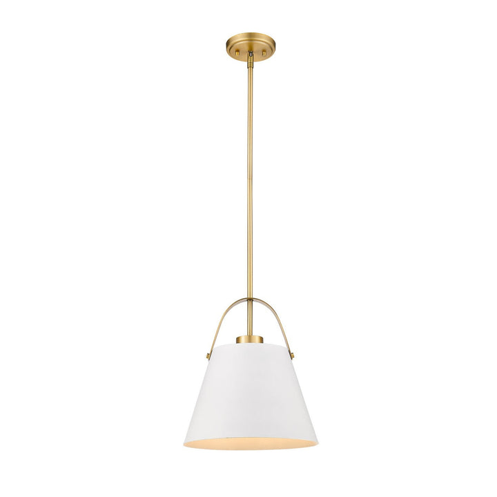 Z-Lite Z-Studio 726P-MW+HBR Pendant Light - Matte White / Heritage Brass